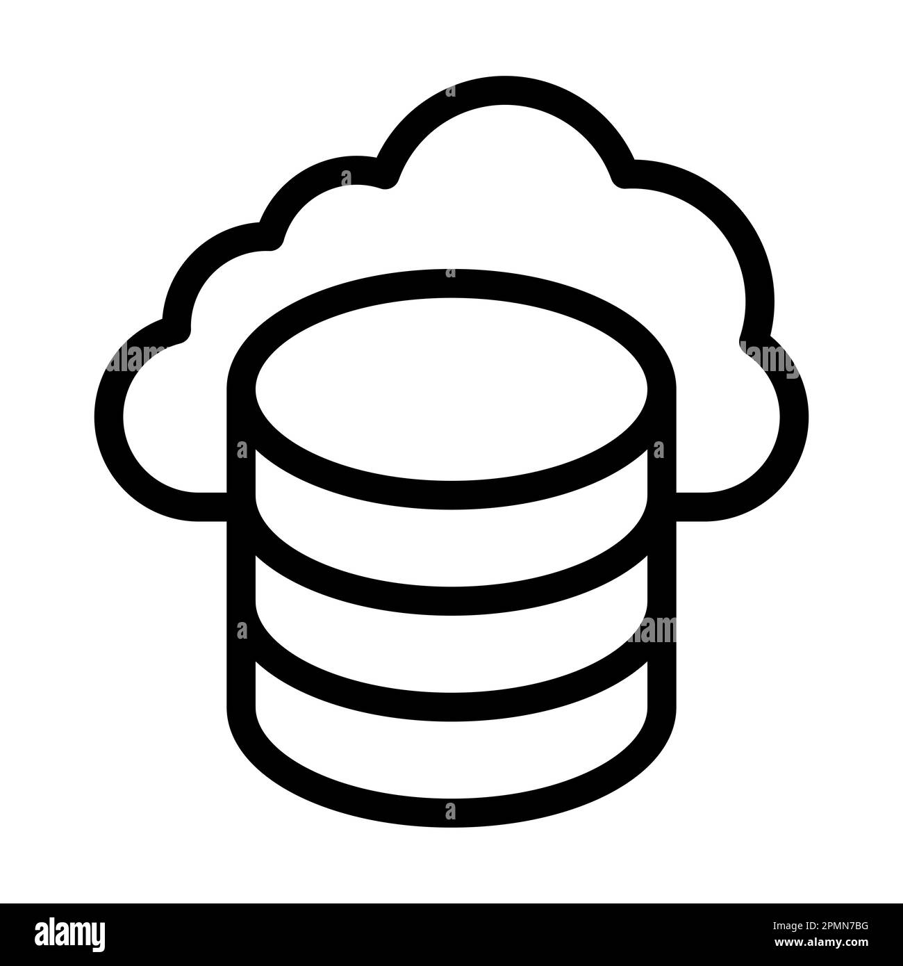 Icône de ligne épaisse du vecteur de stockage dans le Cloud pour une utilisation personnelle et commerciale. Banque D'Images