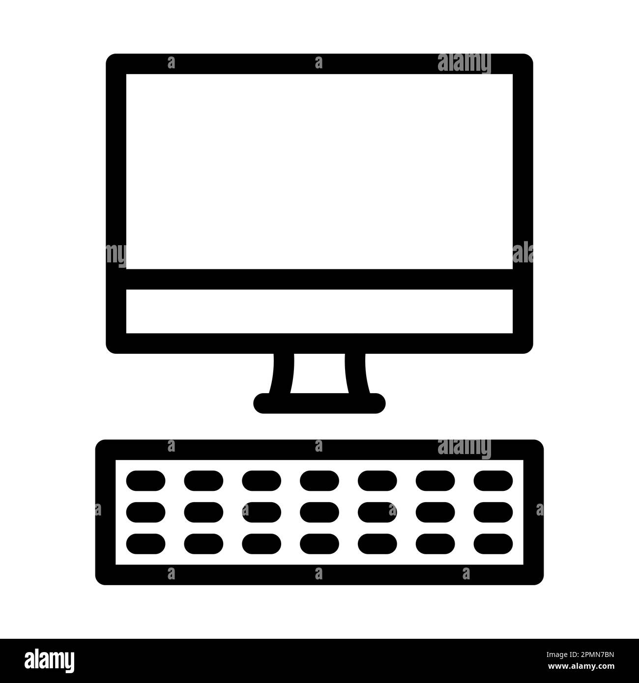 Icône de ligne épaisse Computer Vector pour usage personnel et commercial. Banque D'Images