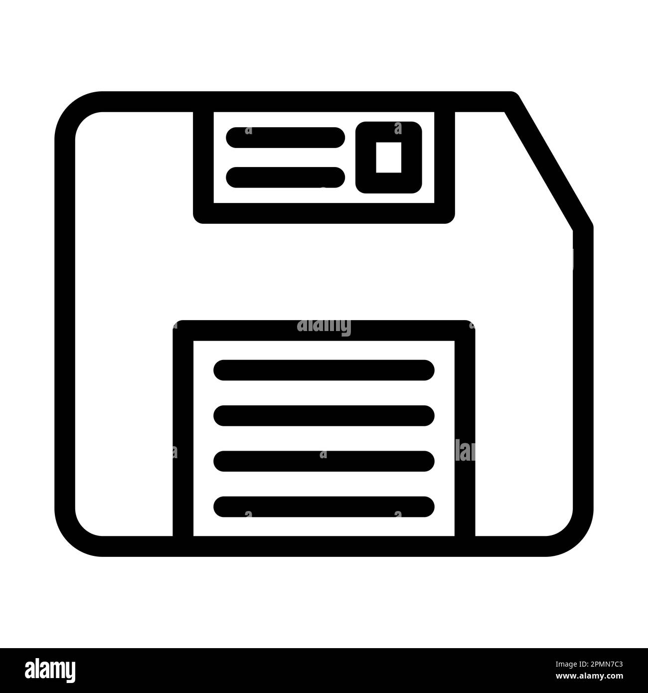 Icône de ligne épaisse du vecteur de disquette pour usage personnel et commercial. Banque D'Images