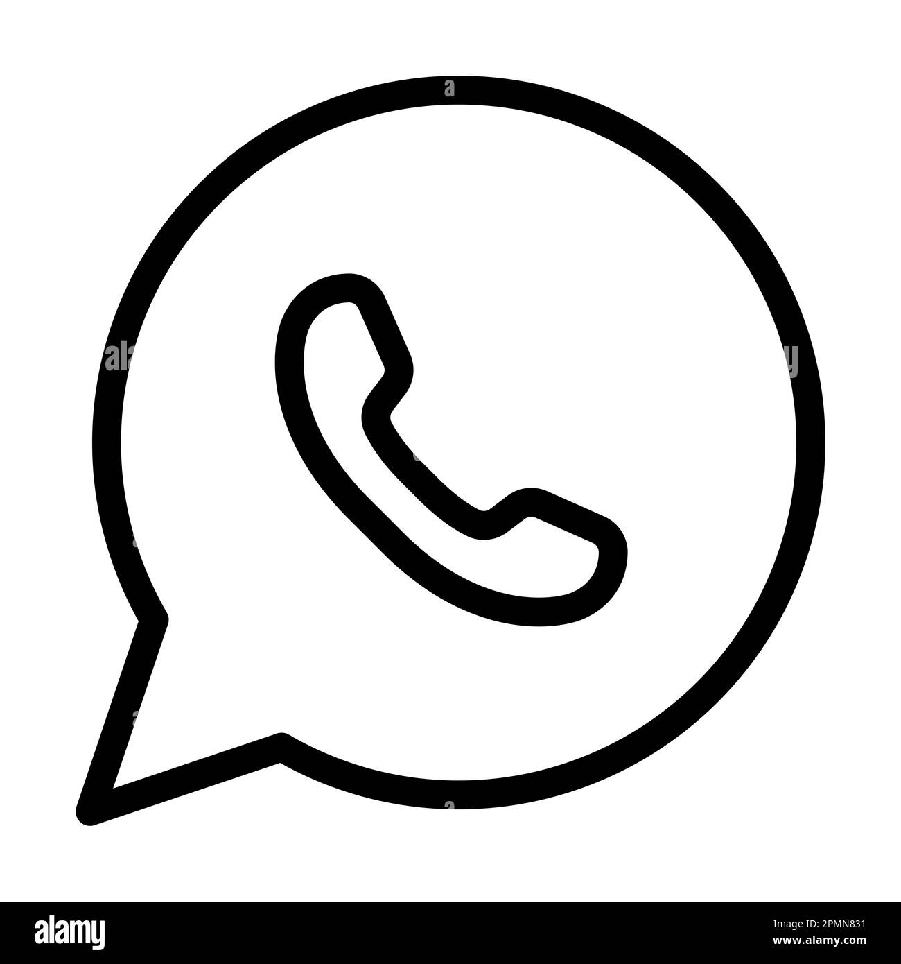 Icône WhatsApp Vector Thick Line pour une utilisation personnelle et commerciale. Banque D'Images