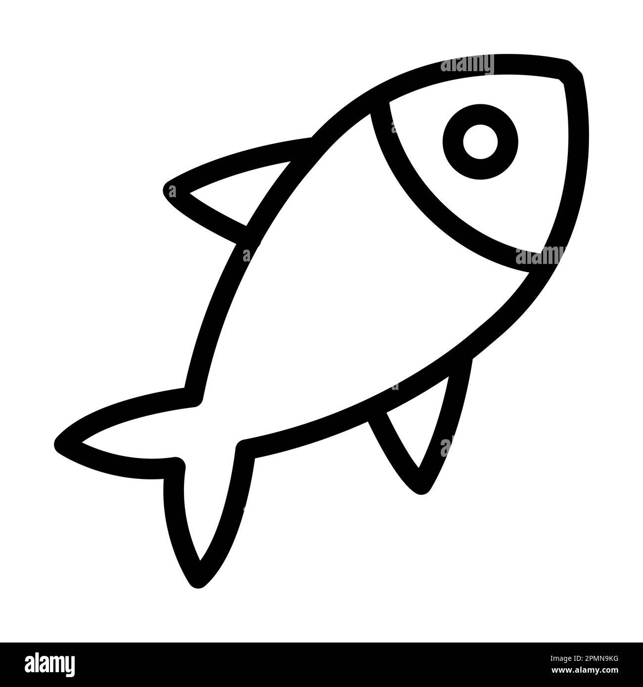 Icône FISH Vector Thick Line pour usage personnel et commercial. Banque D'Images