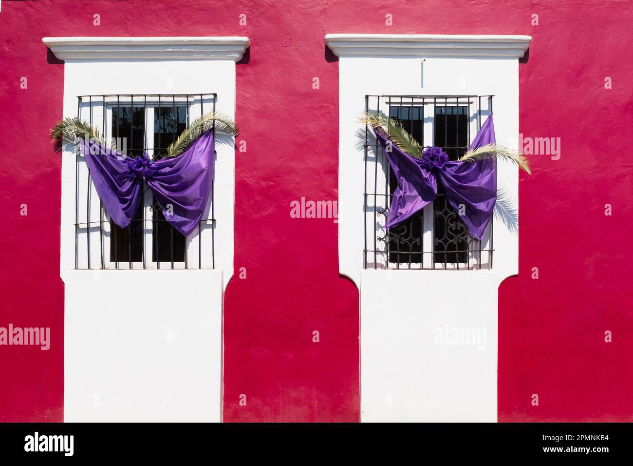 Semana Santa décorations, centre colonial historique d'Oaxaca Banque D'Images