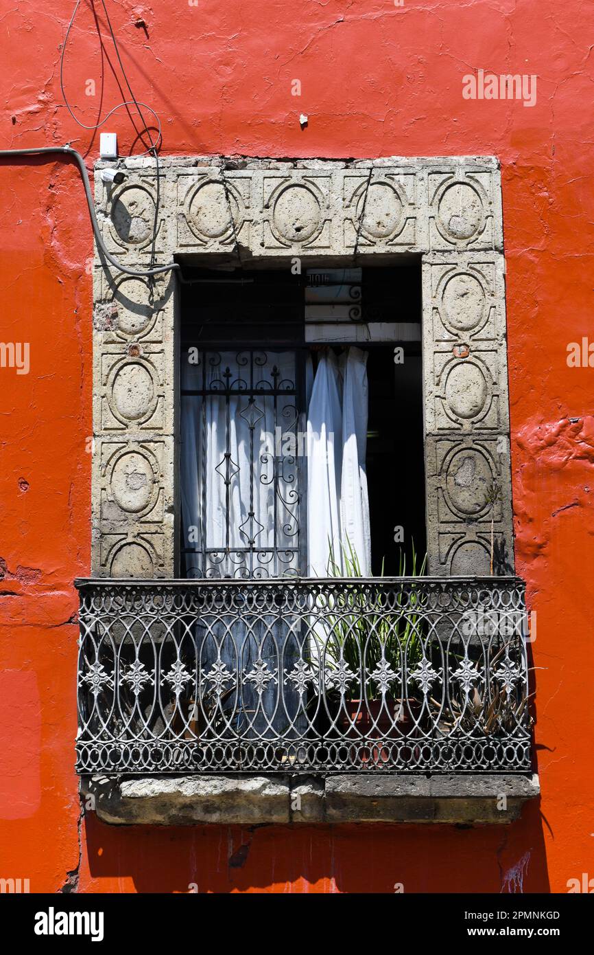 Fenêtre, architecture coloniale, Centro, ville d'Oaxaca, Mexique Banque D'Images