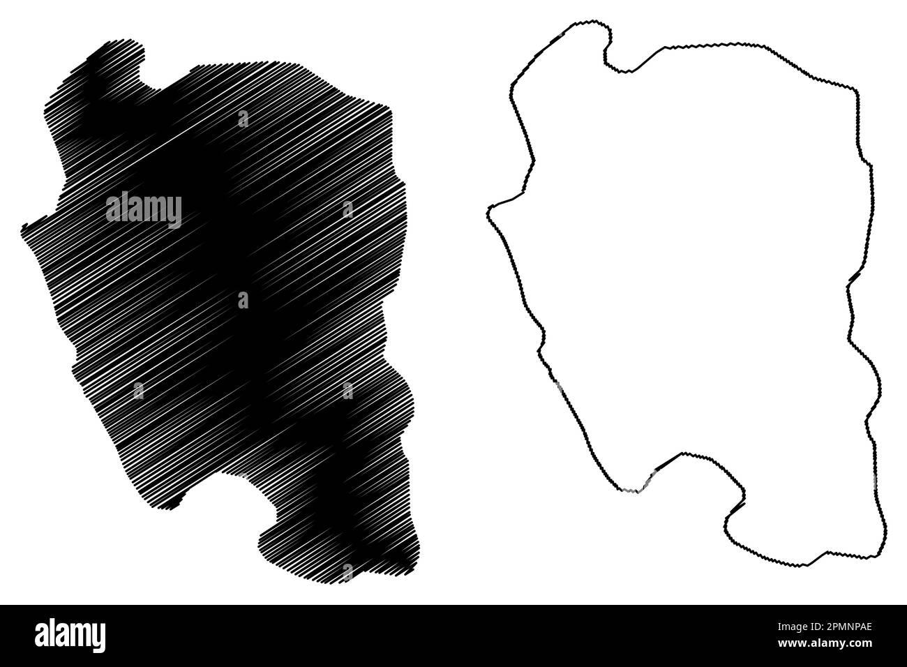Lac Nyos (Afrique, République du Cameroun) carte illustration vectorielle, carte d'esquisse griffée Illustration de Vecteur