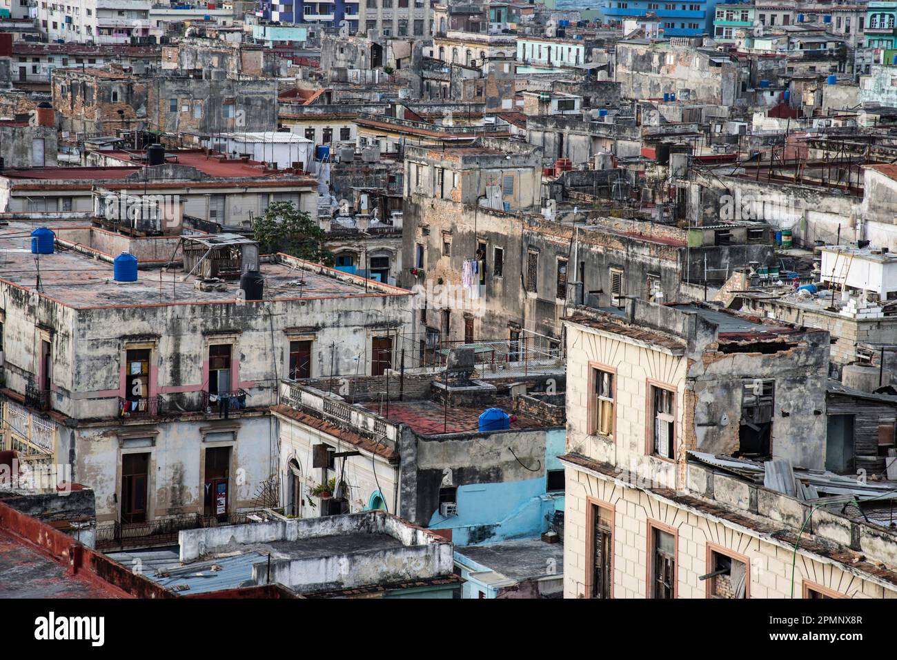 Logements délabrés à la Havane, Cuba ; la Havane, Cuba Banque D'Images
