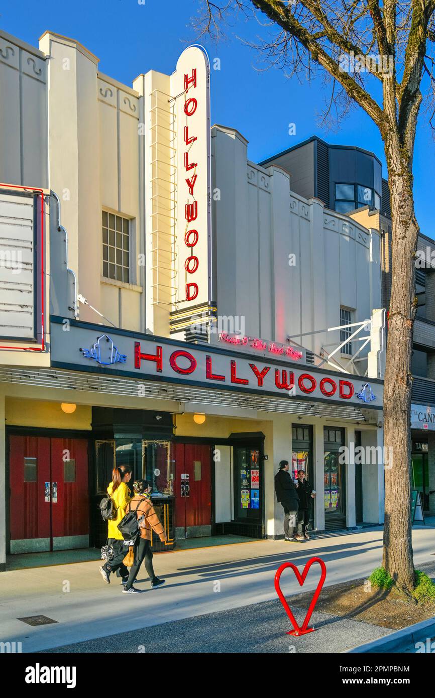Hollywood Theatre, un cinéma art déco classique, Kitsilano, Vancouver (Colombie-Britannique), Canada Banque D'Images