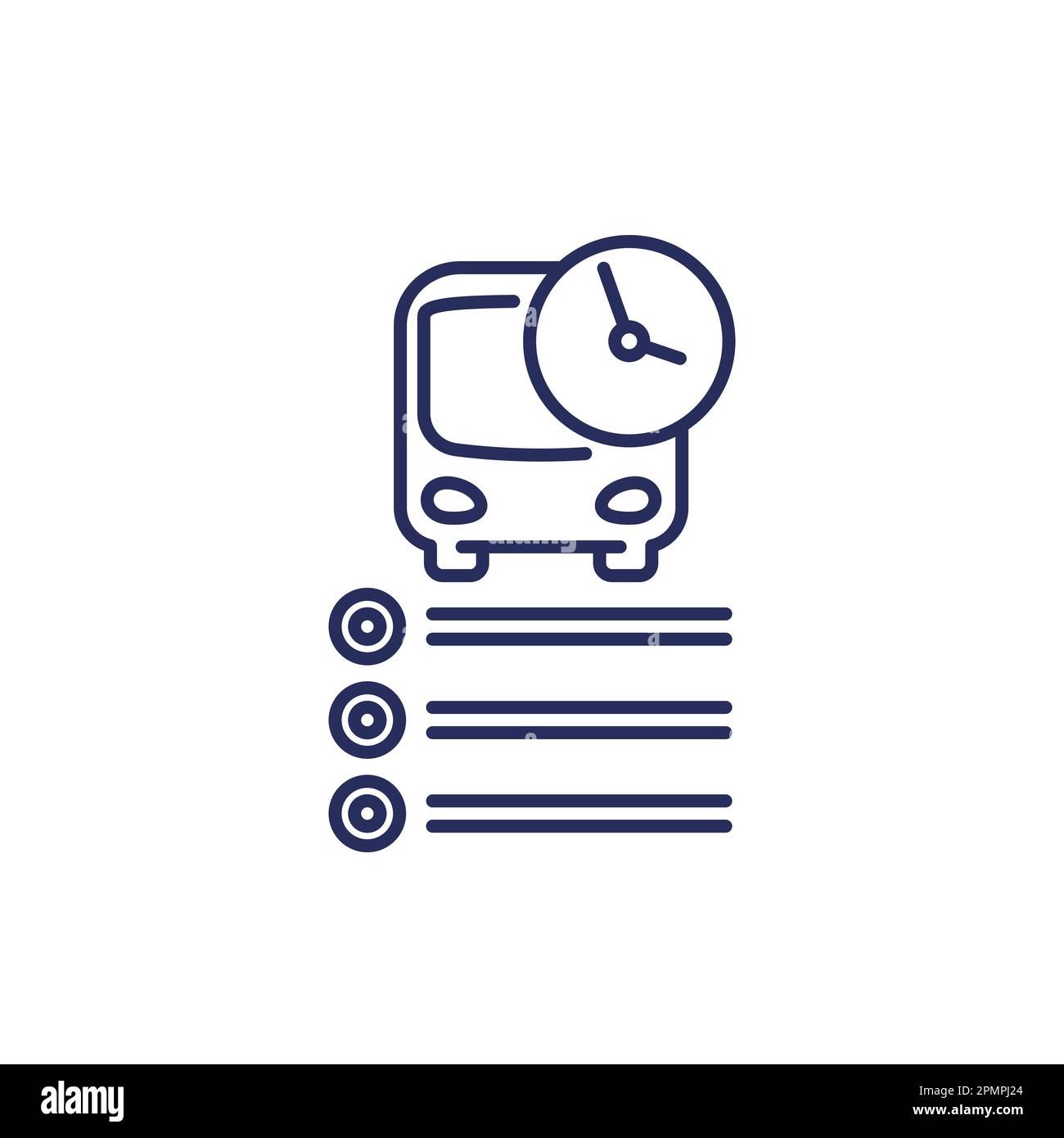 programme de bus, icône de ligne d'horaire Illustration de Vecteur