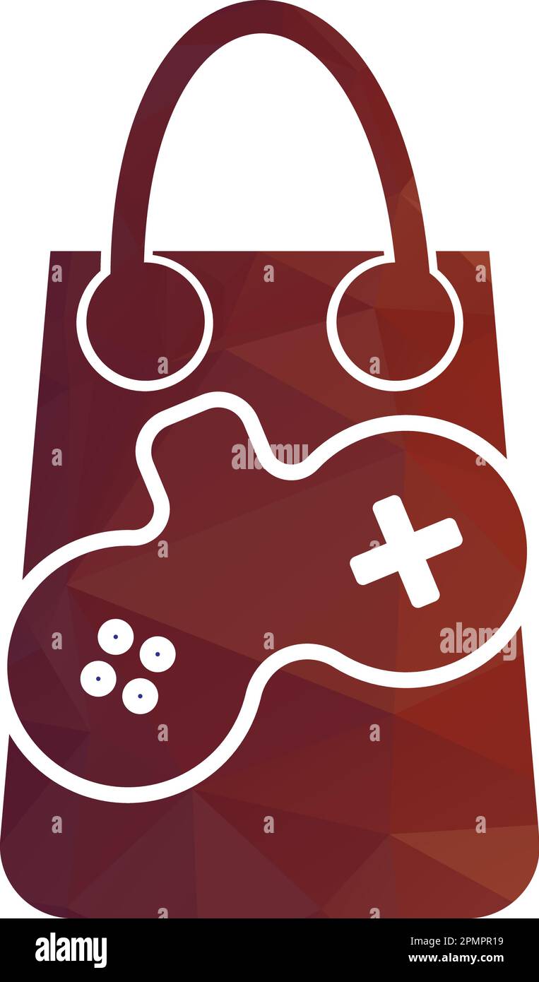 modèle de conception vectoriel de logo de jeu de sac d'achats Illustration de Vecteur