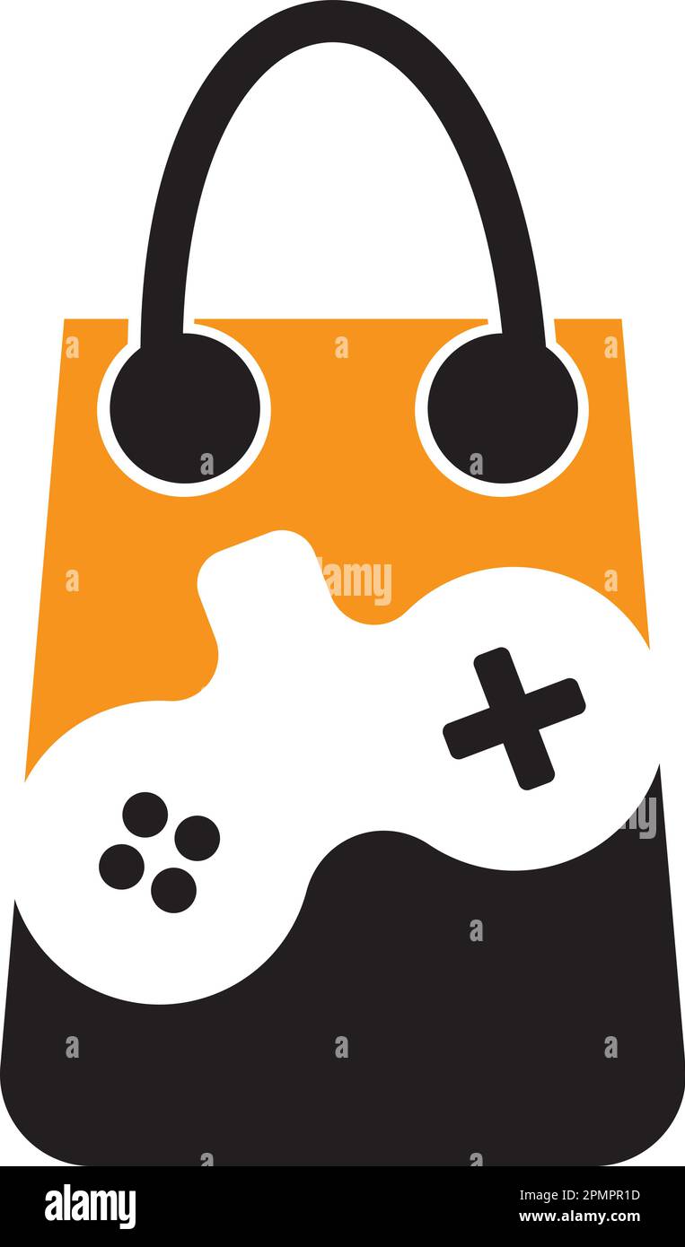 modèle de conception vectoriel de logo de jeu de sac d'achats Illustration de Vecteur