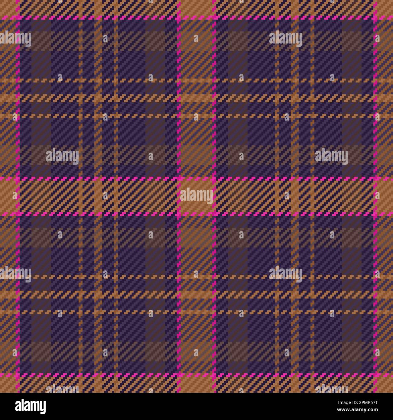 Vérification du tartan vectoriel. Motif écossais sans coutures. Texture d'arrière-plan en tissu de couleur magenta et foncée. Illustration de Vecteur