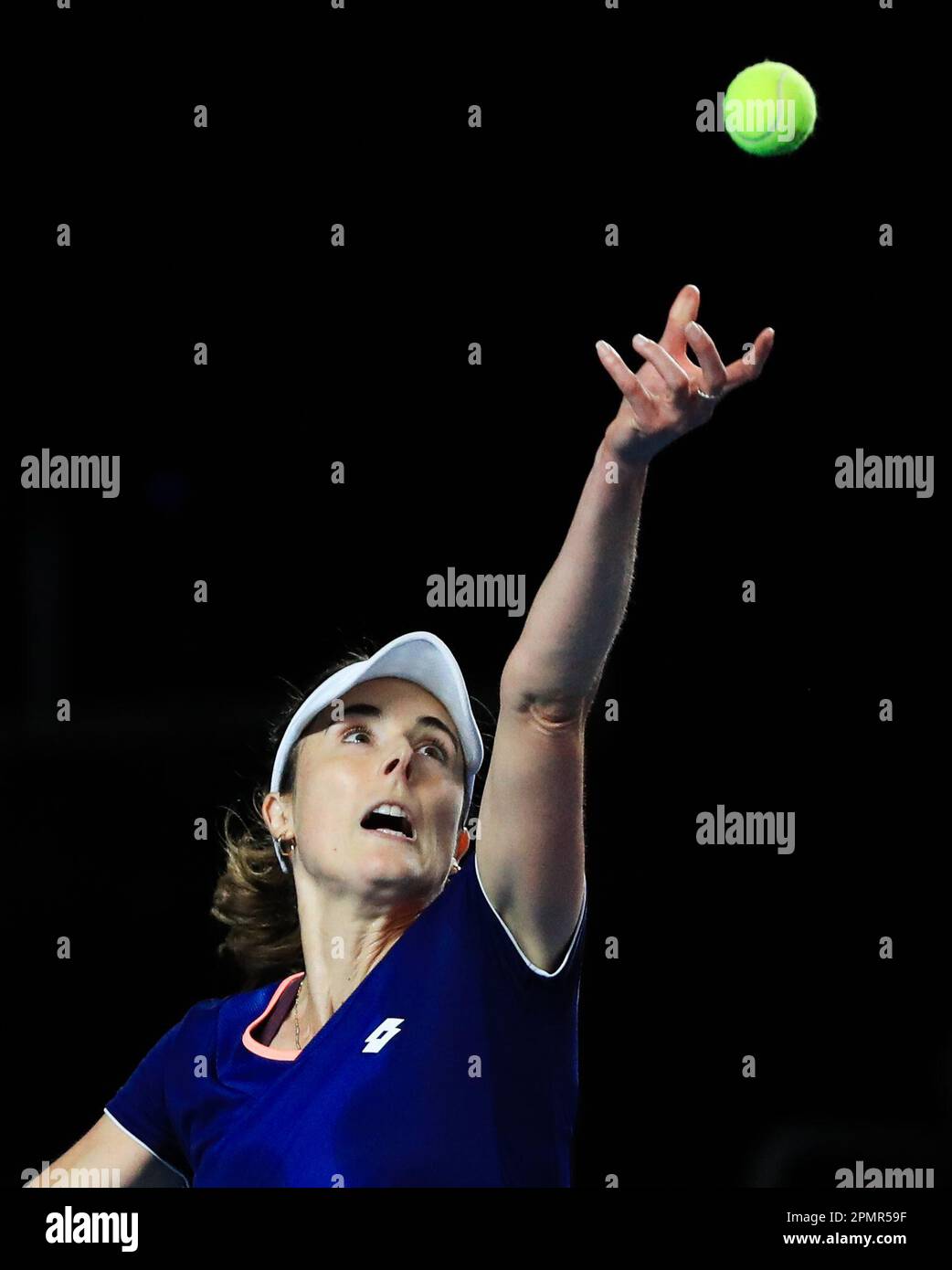 Alize Cornet en France pendant le match de qualification de la coupe du Roi Jean Billie entre la Grande-Bretagne et la France à l'arène Coventry Building Society de Coventry. Date de la photo: Vendredi 14 avril 2023. Banque D'Images