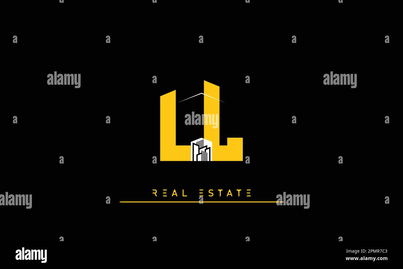 Lettres immobilières initiales Monogram logo LL Illustration de Vecteur