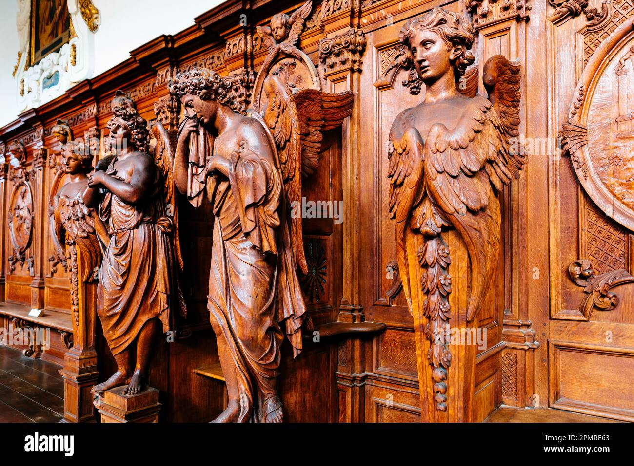 Les confessionels. St. L'église Charles Borromeo est située dans le centre d'Anvers, sur la place de la conscience Hendrik. Anvers, région flamande, Belg Banque D'Images