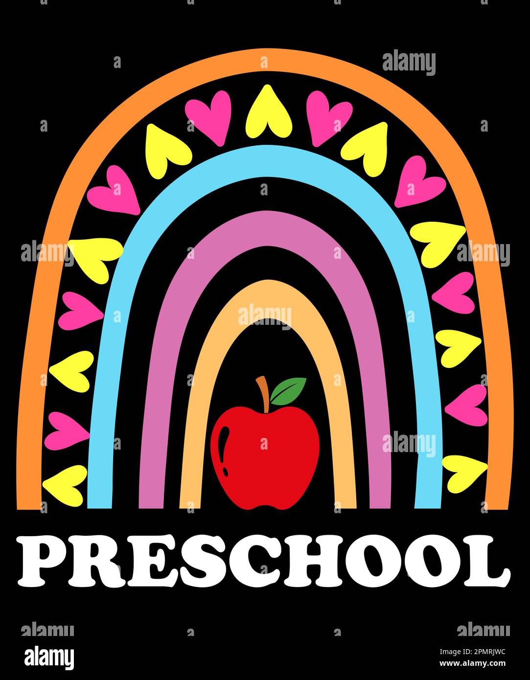 Modèle d'impression de chemise de jour de retour à l'école heureux, conception de typographie pour la maternelle pré k préscolaire, dernier et premier jour de l'école, 100 jours de l'école Banque D'Images
