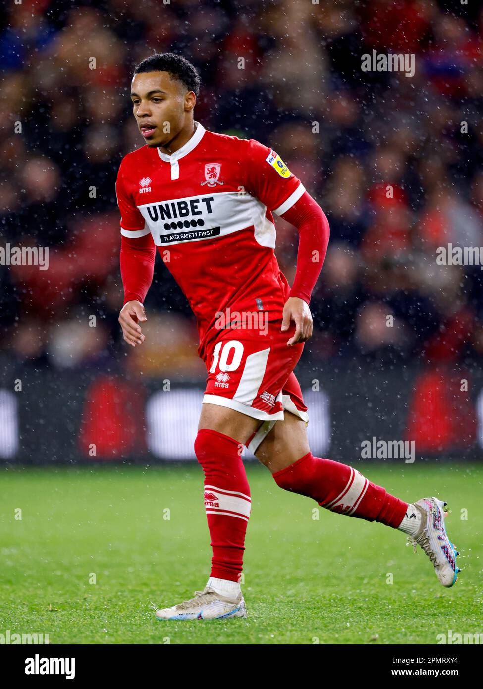 Cameron Archer de Middlesbrough lors du match de championnat Sky Bet au stade Riverside, Middlesbrough. Date de la photo: Vendredi 14 avril 2023. Banque D'Images