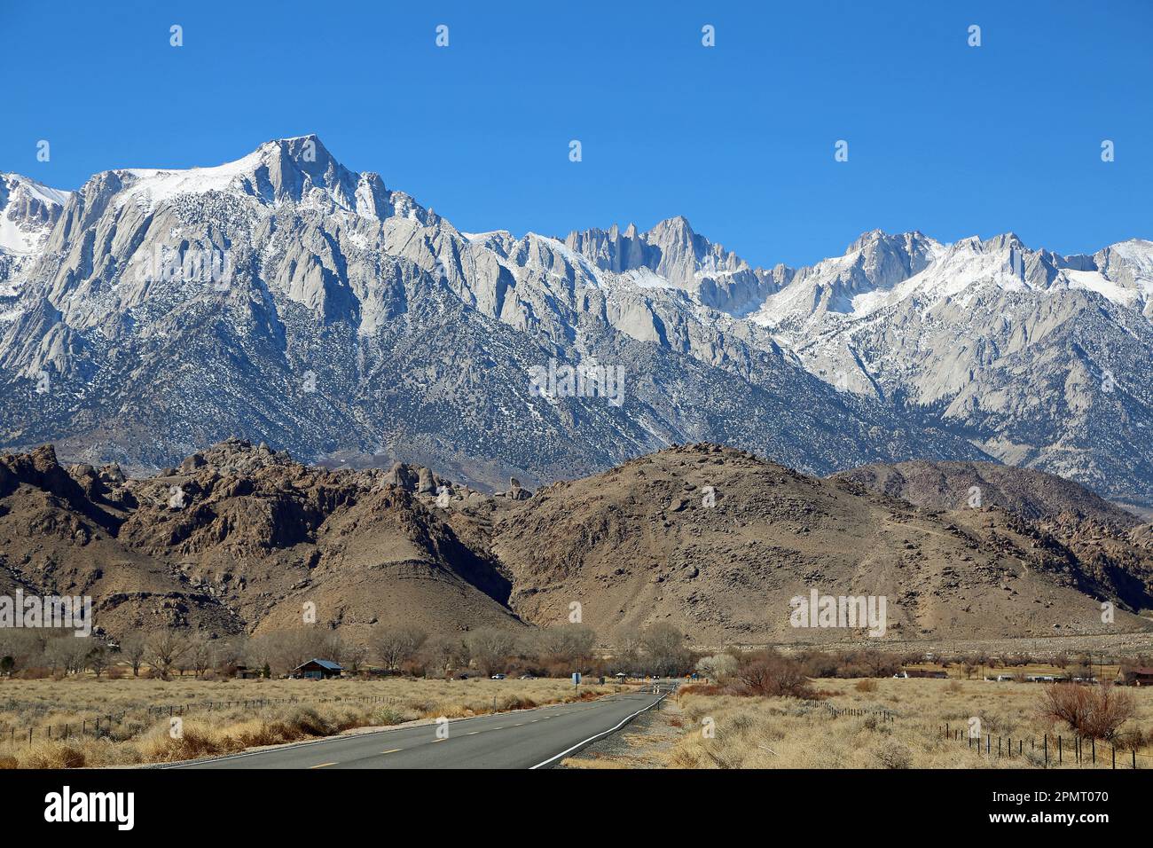 Alabama Hills et la Sierra Nevada, en Californie Banque D'Images