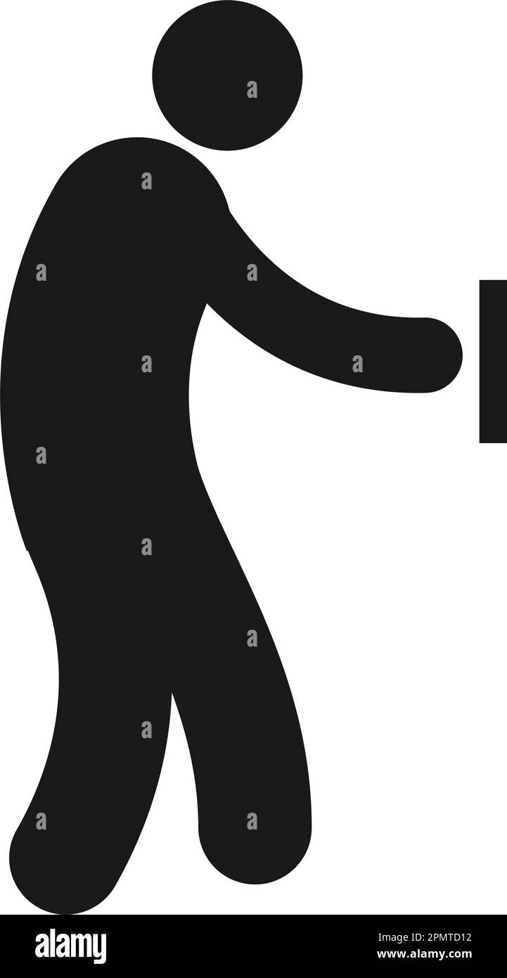 motif d'illustration vectoriel d'icône de porte ouverte par une personne Illustration de Vecteur