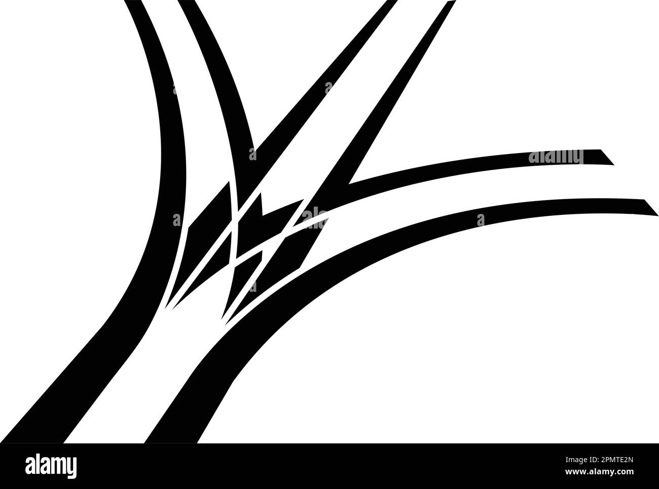 illustration vectorielle icône de rail de fourche Illustration de Vecteur