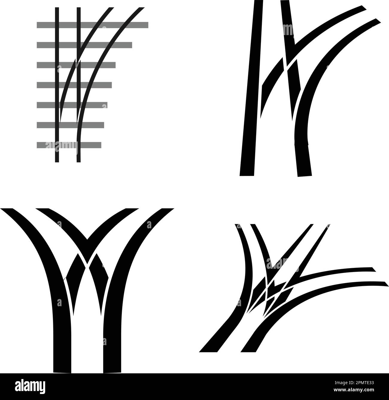illustration vectorielle icône de rail de fourche Illustration de Vecteur