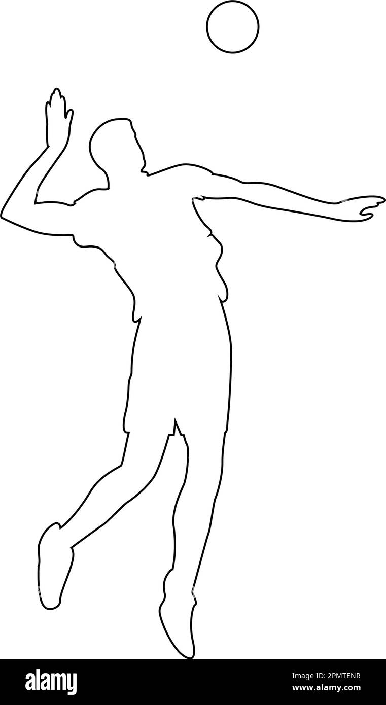 icône de joueur de volley-ball masculin en train de faire des smash Illustration de Vecteur