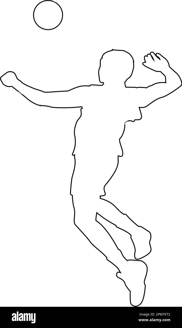 icône de joueur de volley-ball masculin en train de faire des smash Illustration de Vecteur