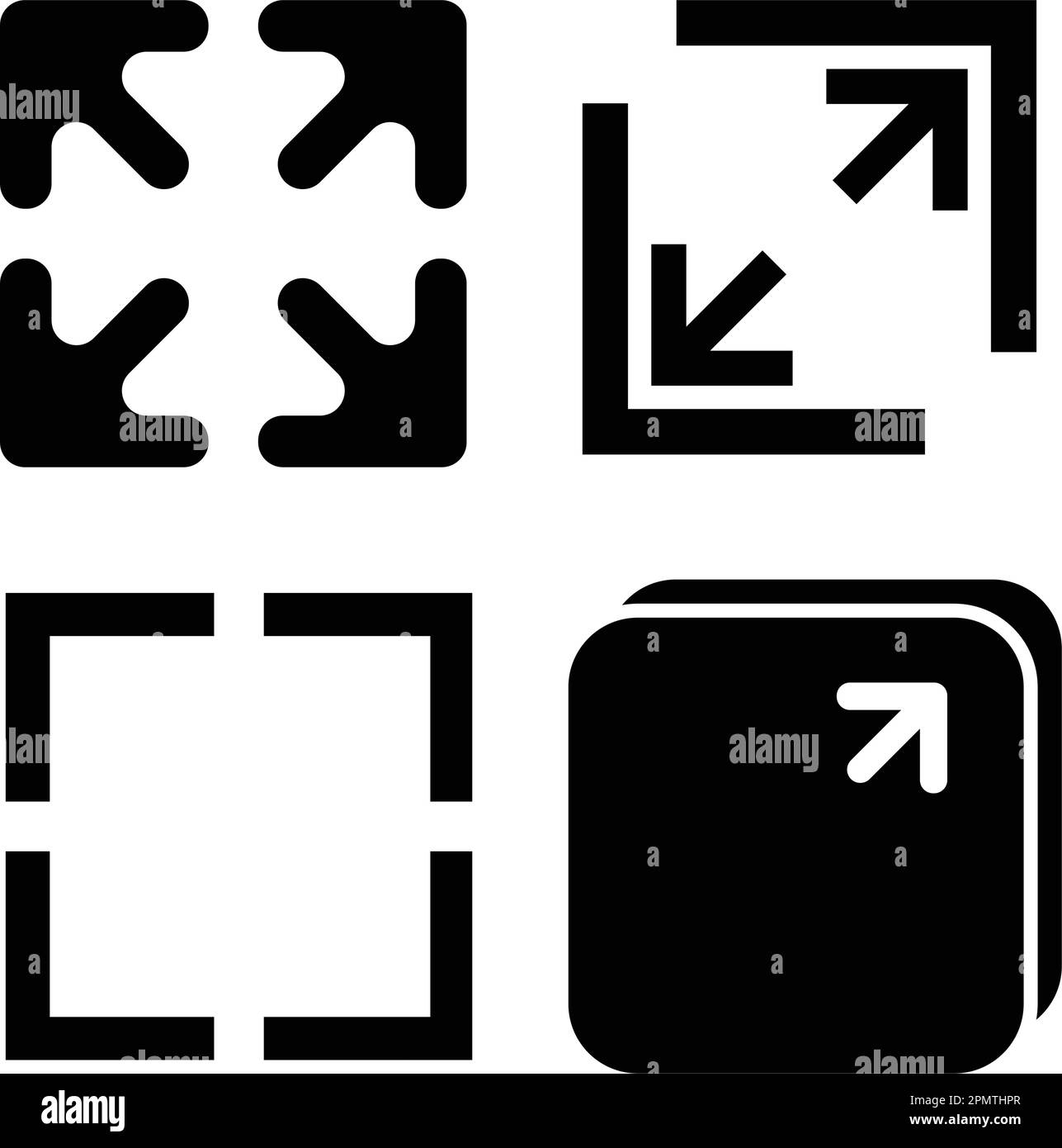 icône de mode plein écran et zoom arrière, signes et symboles, conception simple vectorielle. Illustration de Vecteur