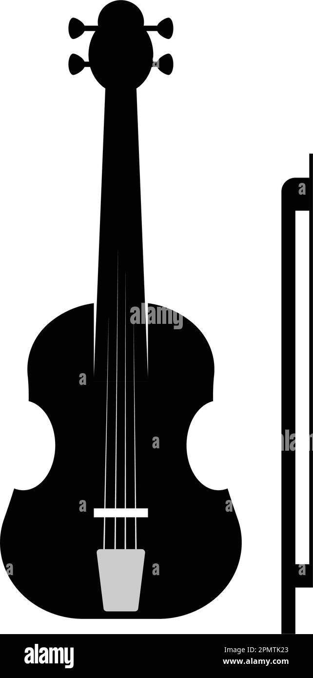 Modèle de logo d'illustration d'icône de vecteur pour violon. Illustration de Vecteur