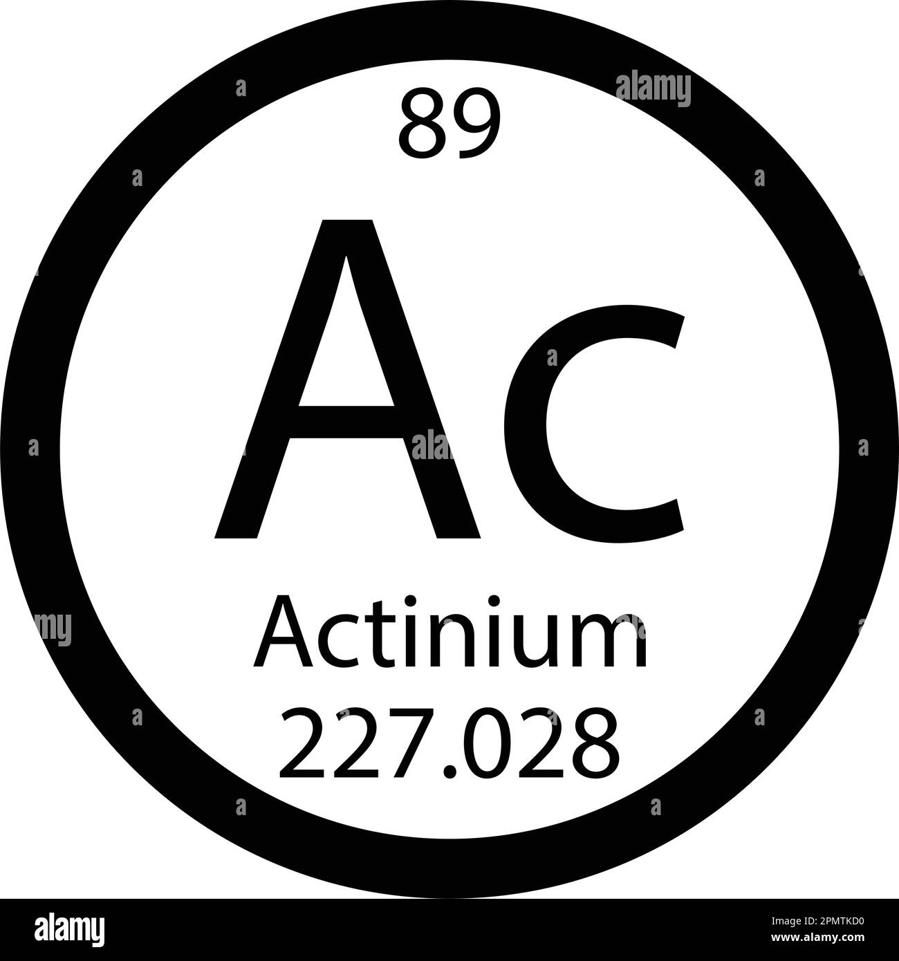 Symbole chimique de l'élément de tableau périodique actinium molécule chimie vecteur atome icône Illustration de Vecteur