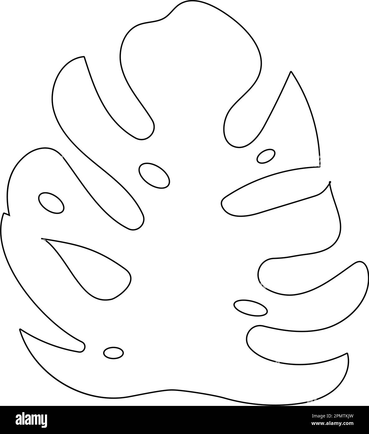 modèle de conception de vecteur d'icône de feuille de monstera Illustration de Vecteur