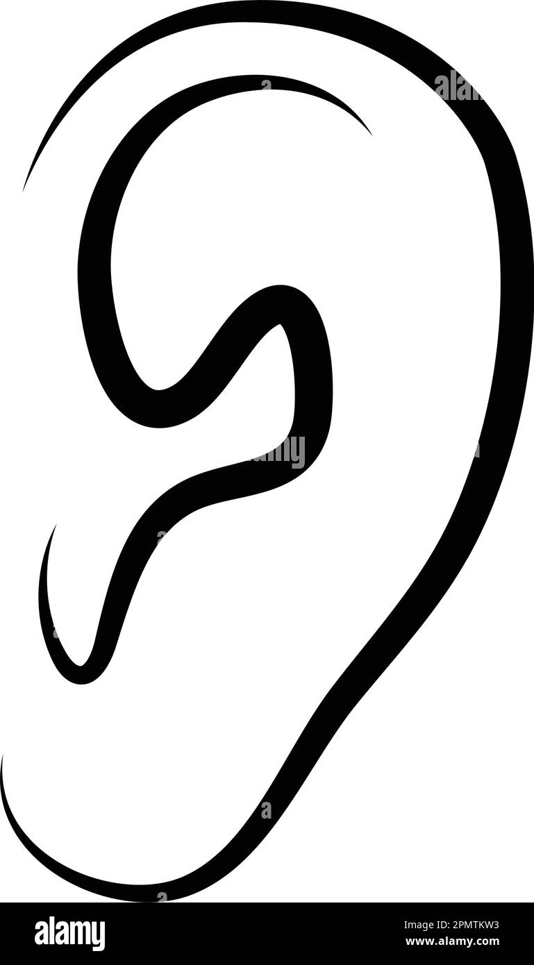 Icône de vecteur d'oreille, symbole d'audition. Conception simple et plate pour le Web ou le mobile Illustration de Vecteur
