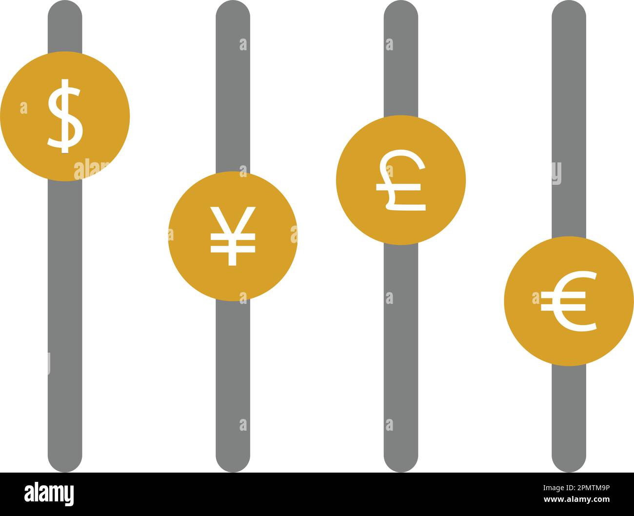 Analyse du change de devises et conception d'icône de scénario de comparaison Illustration de Vecteur