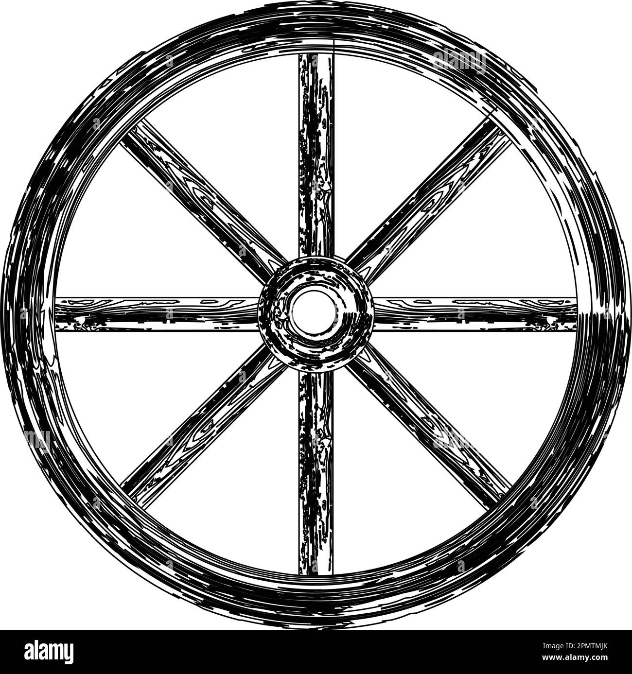 illustration vintage représentant un vecteur de roue en bois Illustration de Vecteur