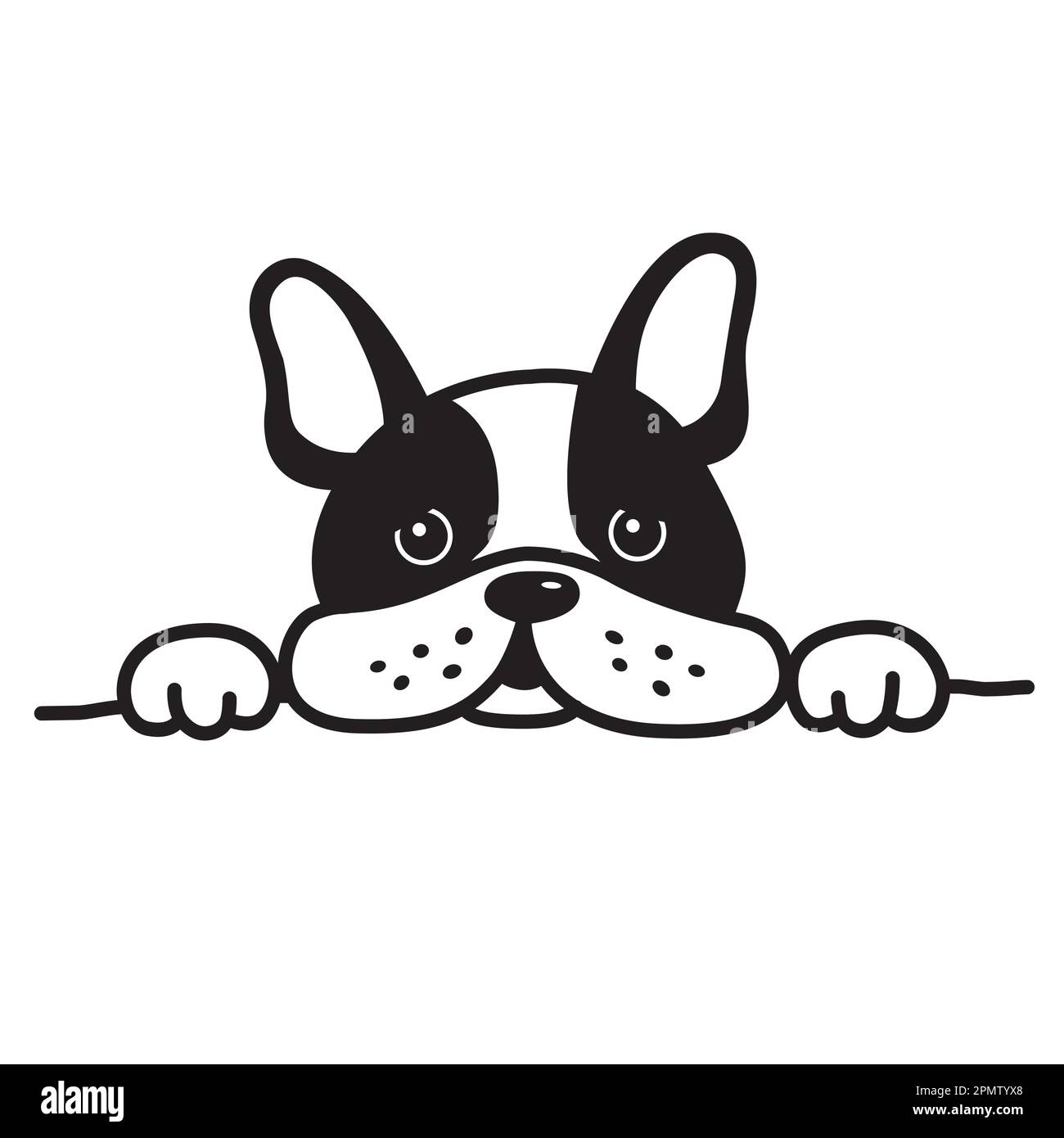 chien vecteur français bulldog icône dessin animé caractère d'illustration blanc Illustration de Vecteur