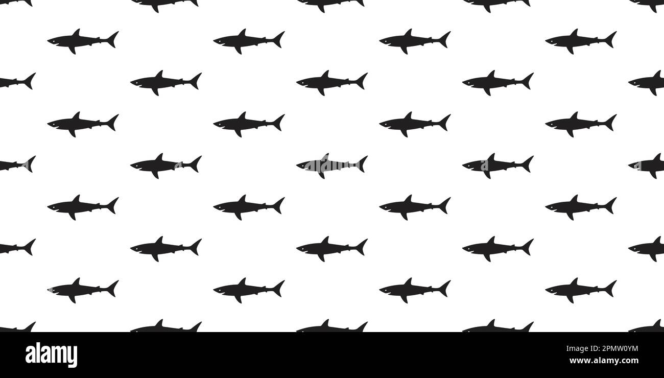 requin motif sans couture vector poisson isolé océan mer papier peint arrière-plan Illustration de Vecteur