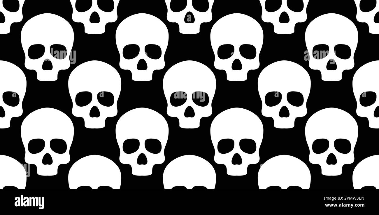 Crâne sans couture vecteur Halloween motif os fantôme visage gothique isolé fond d'écran Illustration de Vecteur
