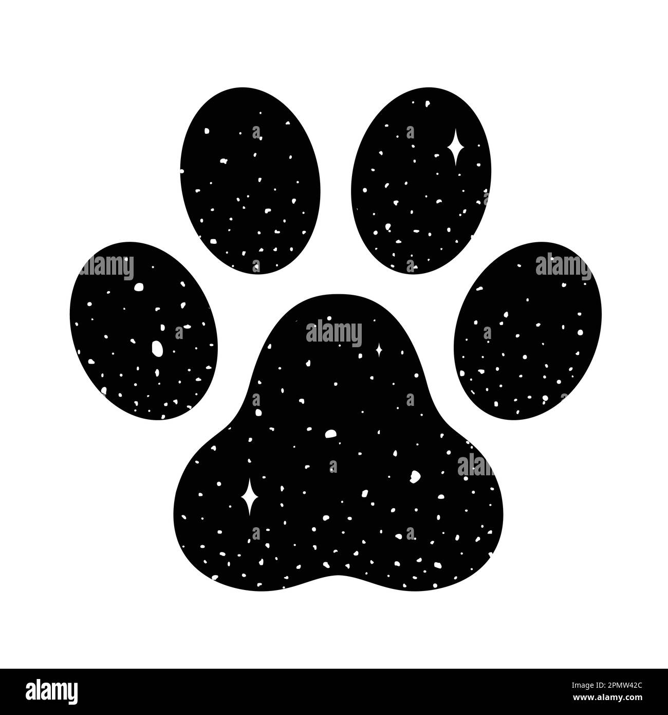 logo chien patte bulldog vecteur icône espace nuit ciel illustration graphique dessin animé fond d'écran Illustration de Vecteur