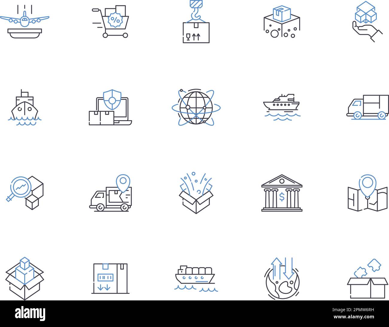 Collection Express Delivery Outline icons. Express, livraison, rapide, courrier, expédition, Jeu de concepts Rush, vecteur de nuit et illustration. Rapide Illustration de Vecteur