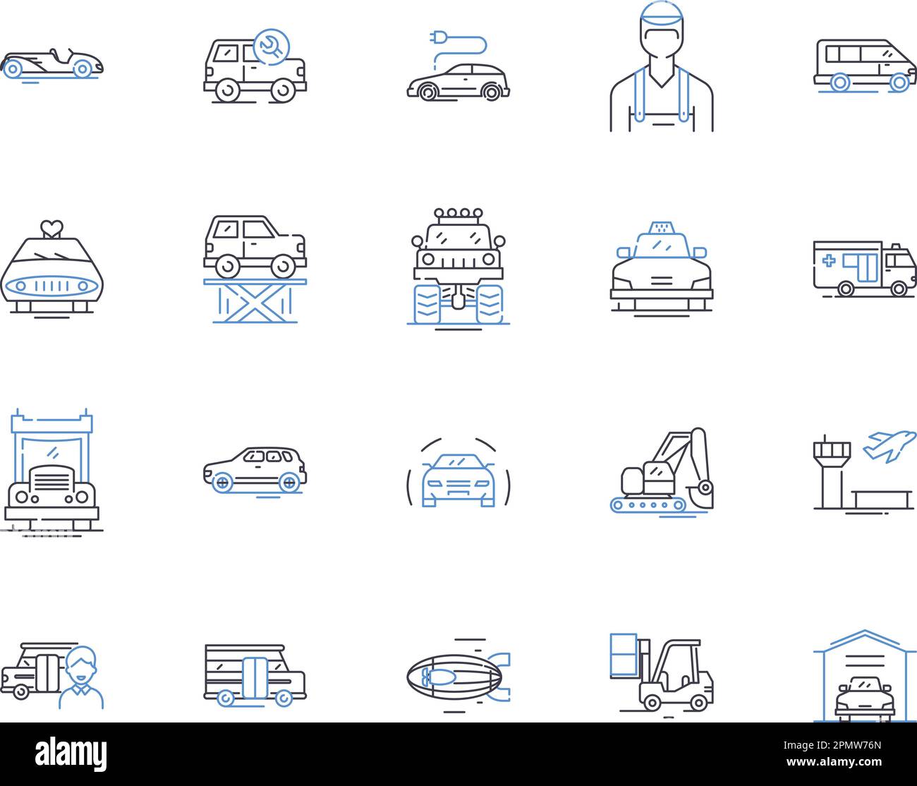 Collection d'icônes de contour logistique et de transport. Logistique, expédition, transport, livraison, fret, Jeu de concepts fret, transport vectoriel et illustration Illustration de Vecteur