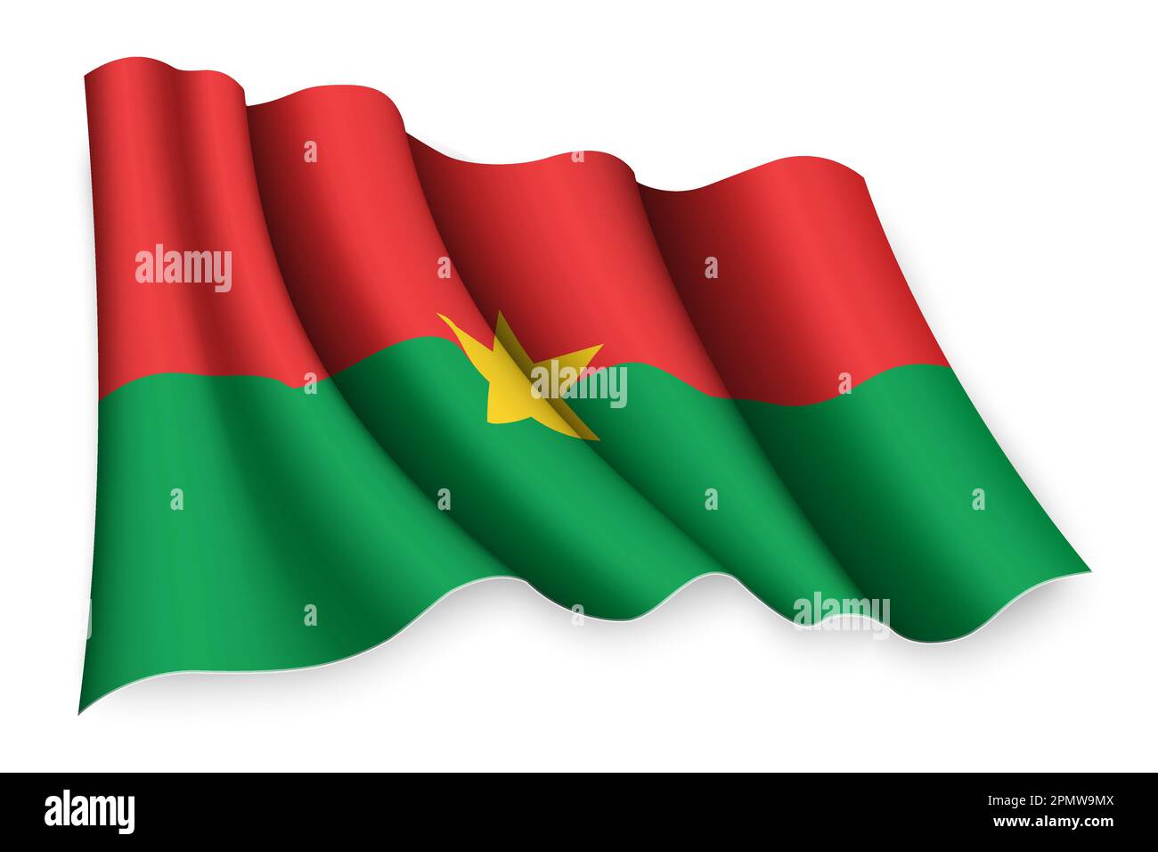 Drapeau de l'agité réaliste du Burkina Faso Illustration de Vecteur