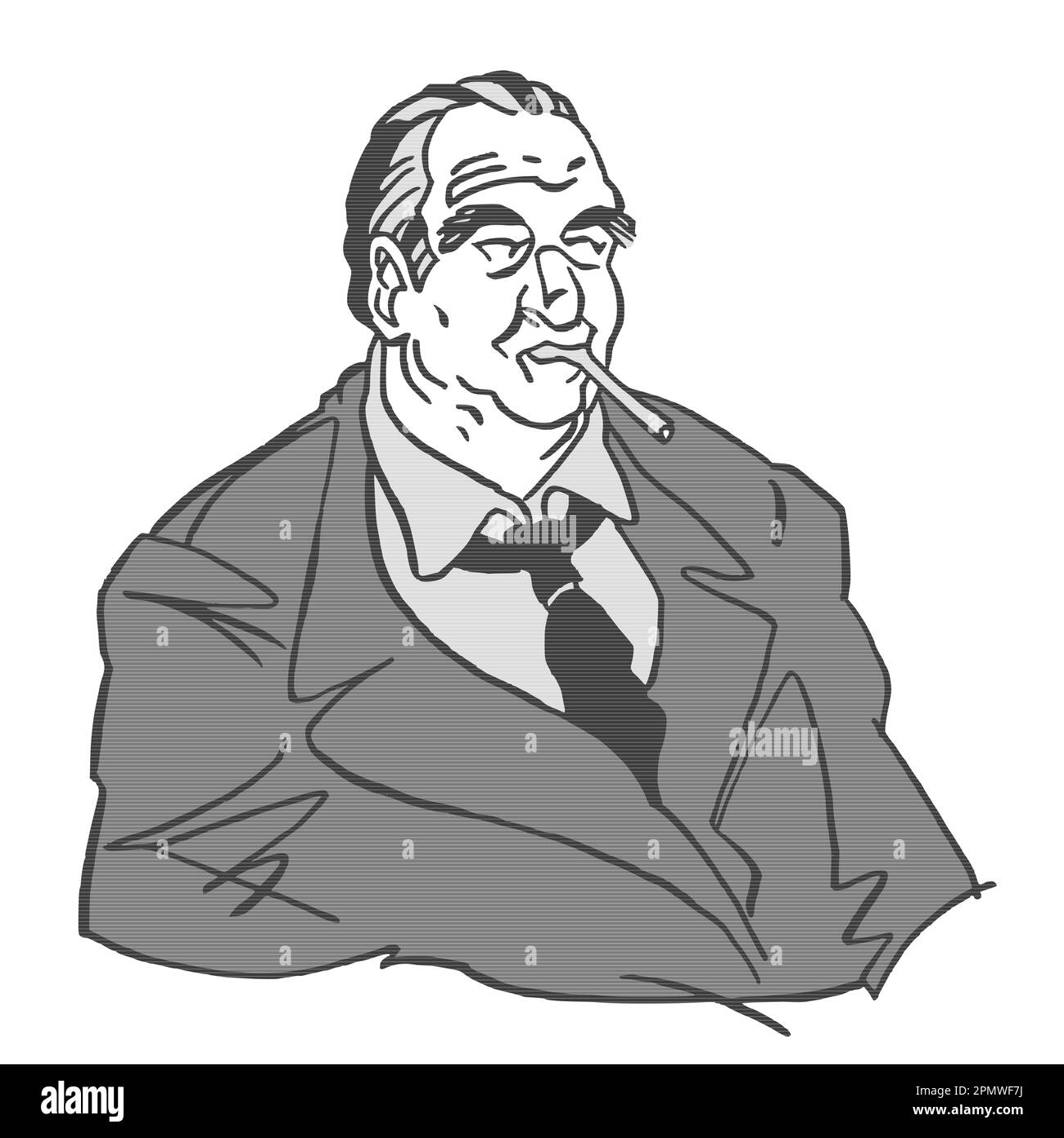 Portrait Georges Pompidou (5 juillet 1911 - 2 avril 1974) deuxième Président de la république française, haut fonctionnel et homme d'État français Banque D'Images