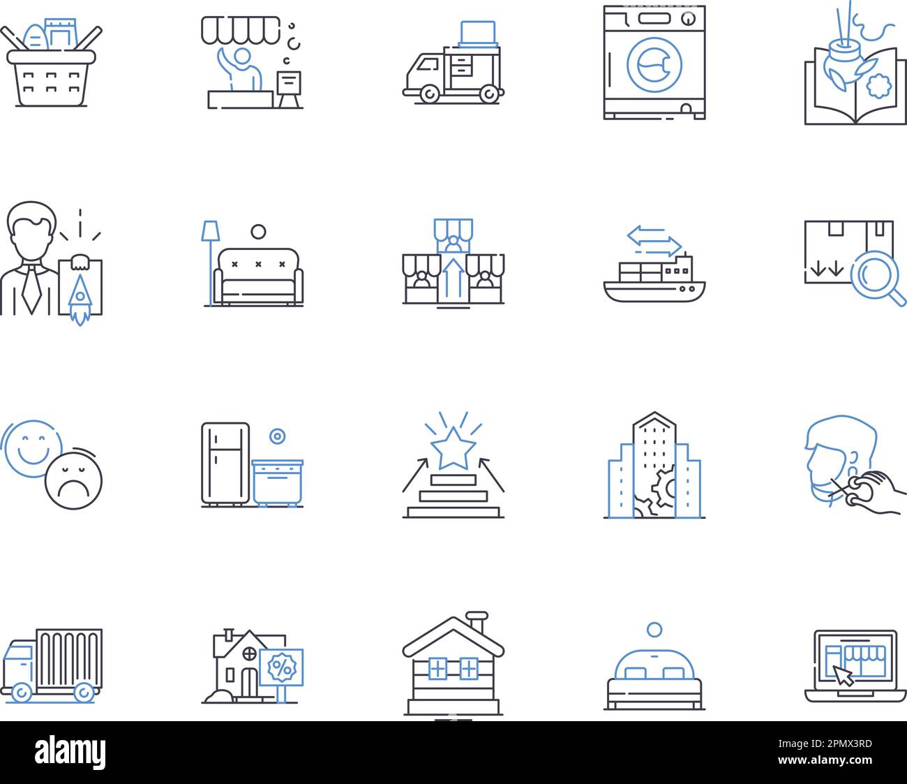 Les centres communautaires présentent une collection d'icônes. Communauté, centres, centres communautaires, divertissement, activités, Rassemblements, vecteur de classes et illustration Illustration de Vecteur