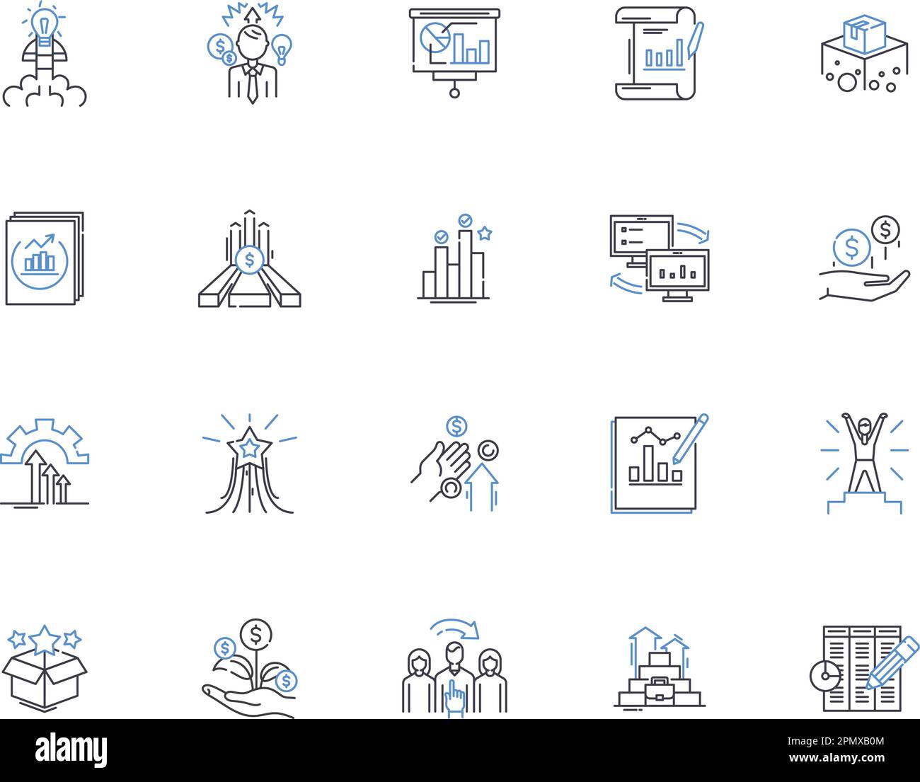 Collection d'icônes de contour d'efficacité. Efficace, économique, rationalisé, rapide, Jeu de concepts de vecteur et d'illustration rapide et agile. Productif Illustration de Vecteur