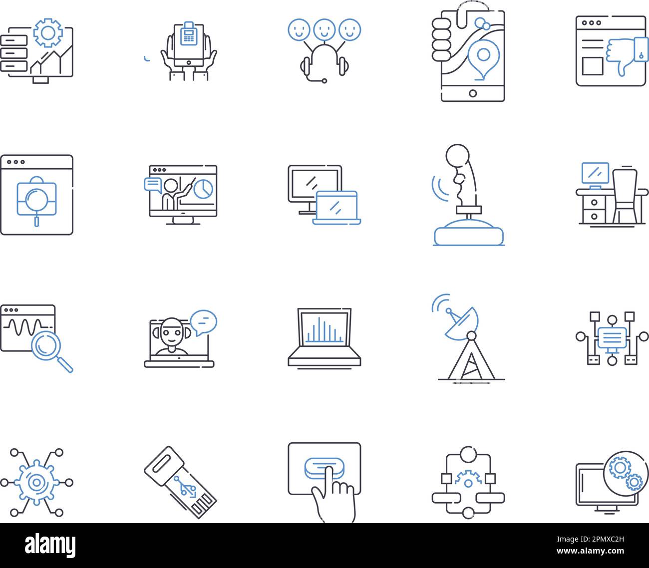 Collection d'icônes de contour d'apprentissage en profondeur. Deep, Learning, neural, Networks, ai, Ensemble de concepts machine, vecteur informatique et illustration. Vision Illustration de Vecteur