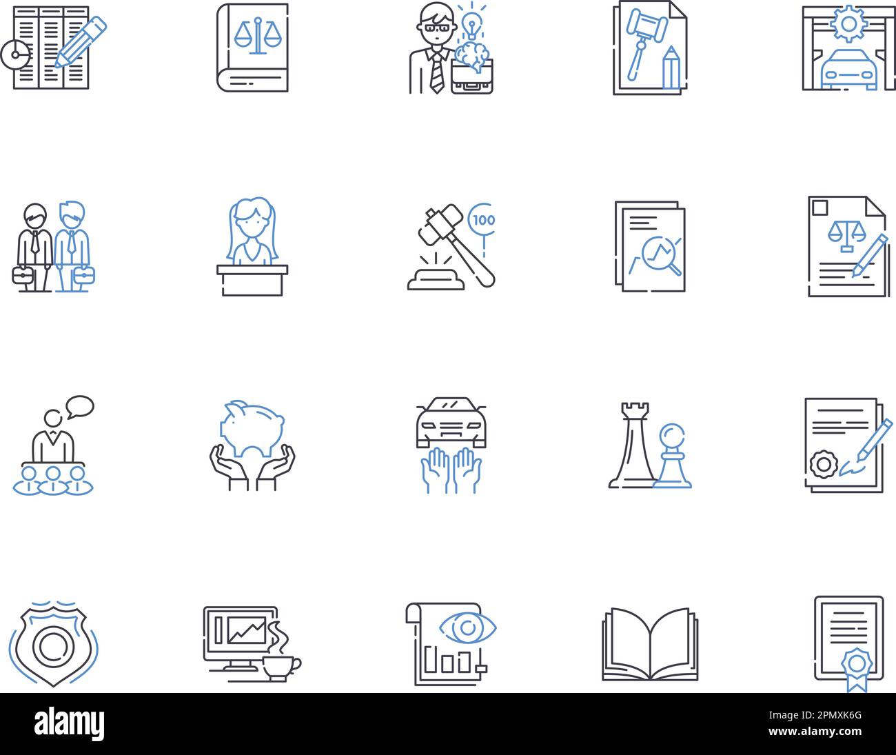 collection d'icônes de contour des droits de l'homme. Humain, droits, égalité, dignité, vie, Jeu de concepts Liberty, Freedom Vector et Illustration. Justice, respect Illustration de Vecteur