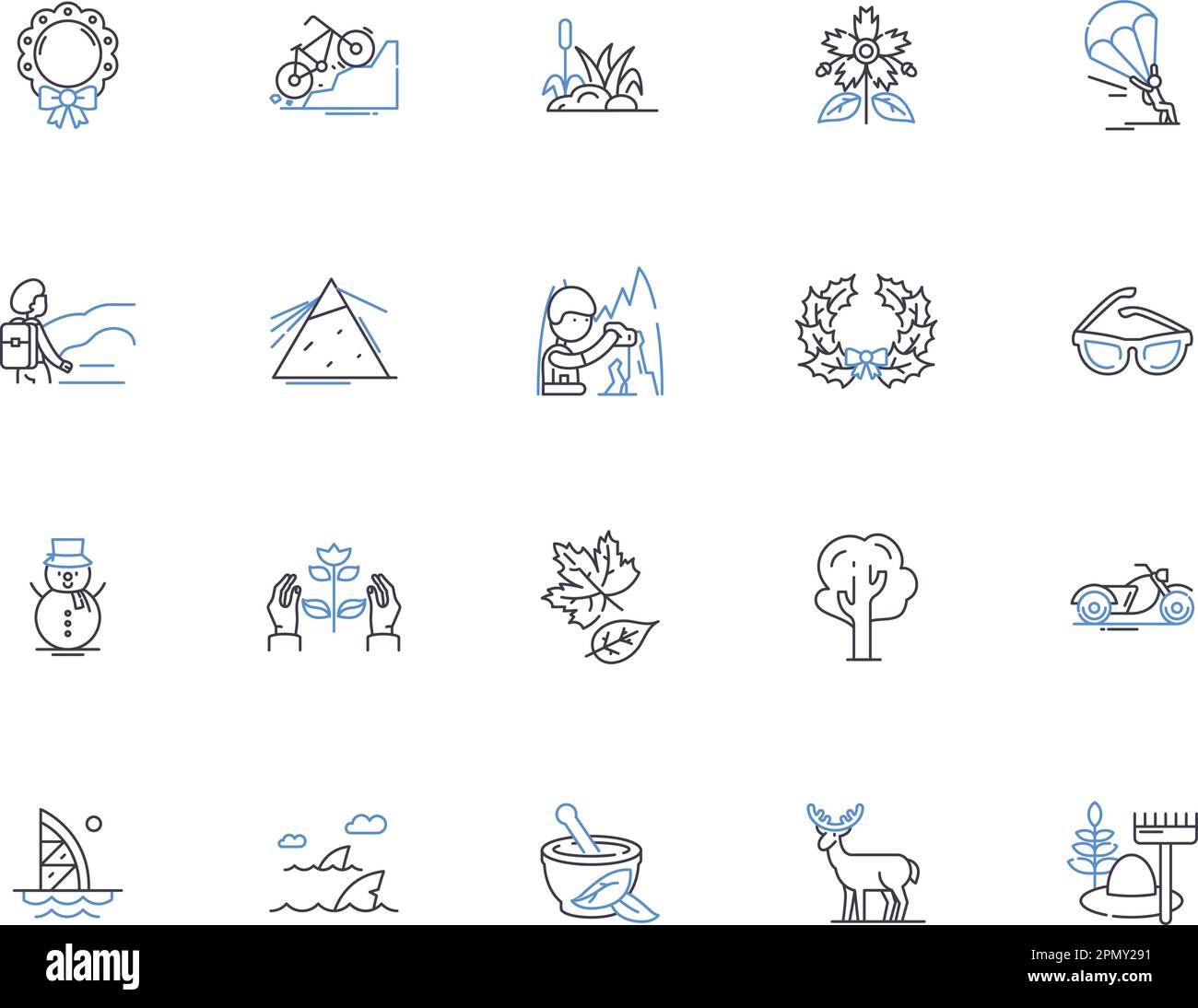 Collection d'icônes de contour climatique. Climat, chaleur, froid, températures, Global, Ensemble de concepts météo, vecteur d'atmosphère et illustration. Humidité, vent Illustration de Vecteur