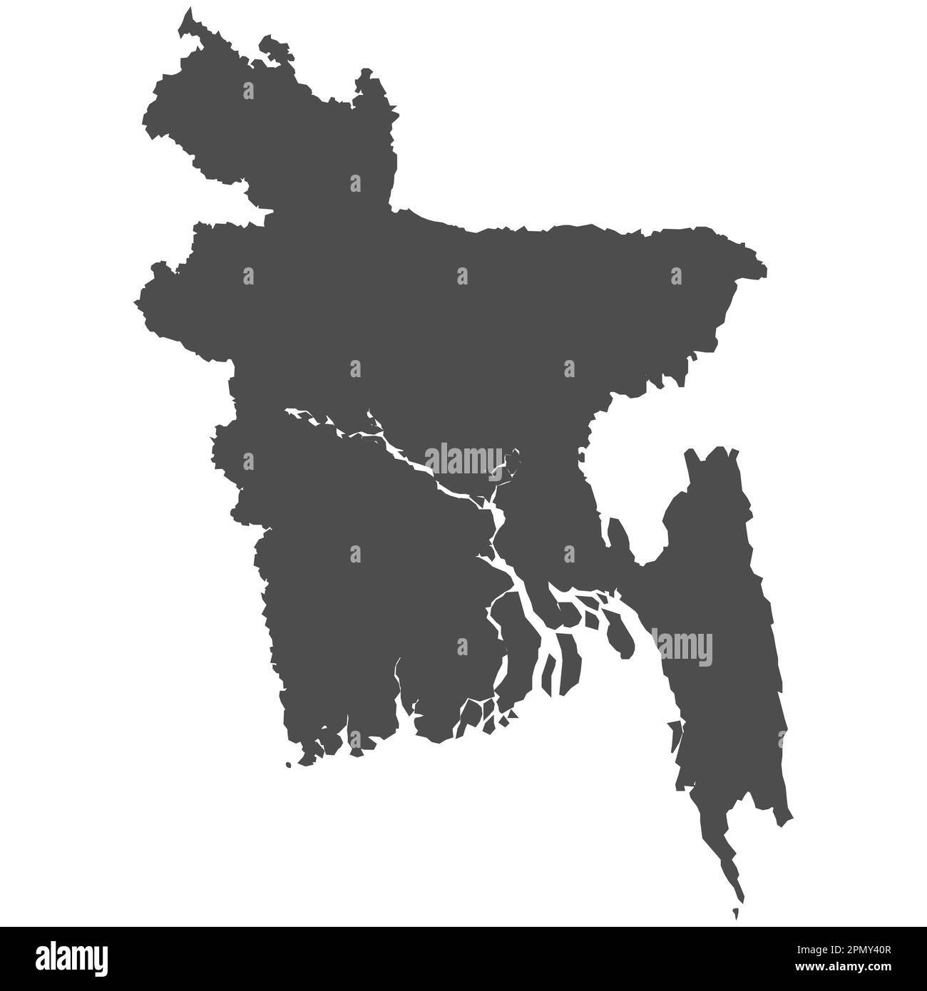 Carte isolée haute détaillée - Bangladesh Illustration de Vecteur