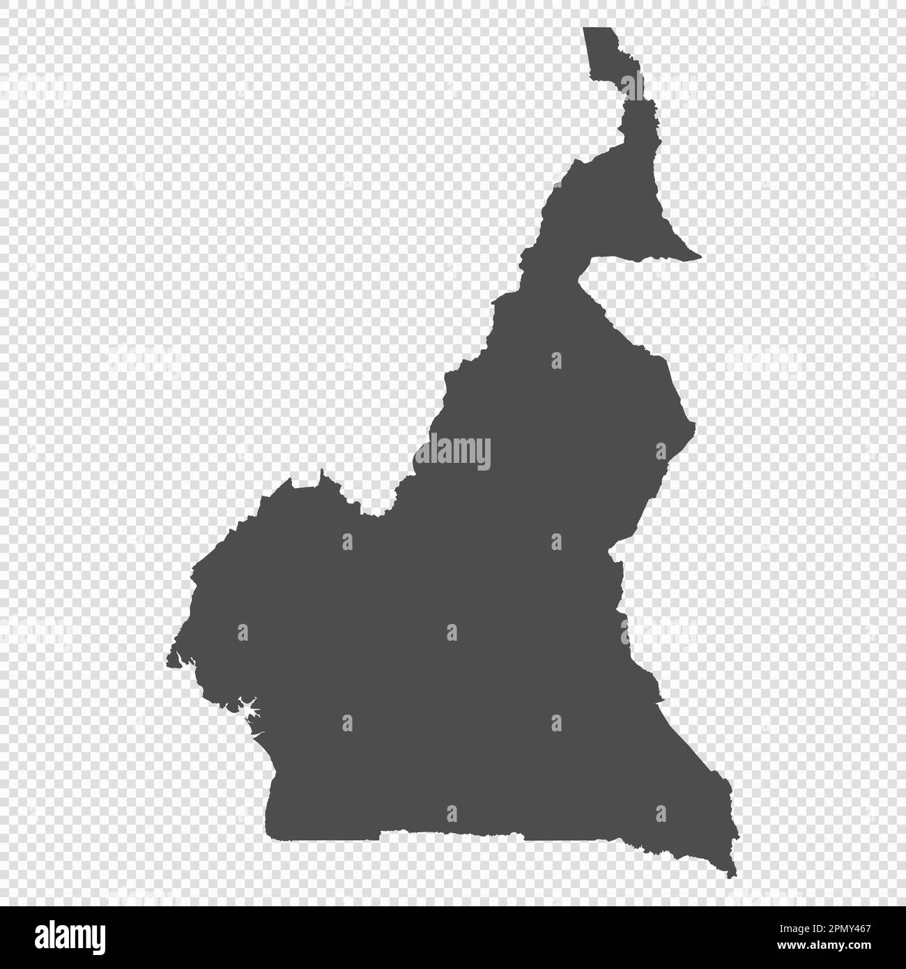 Carte isolée haute détaillée - Cameroun Illustration de Vecteur