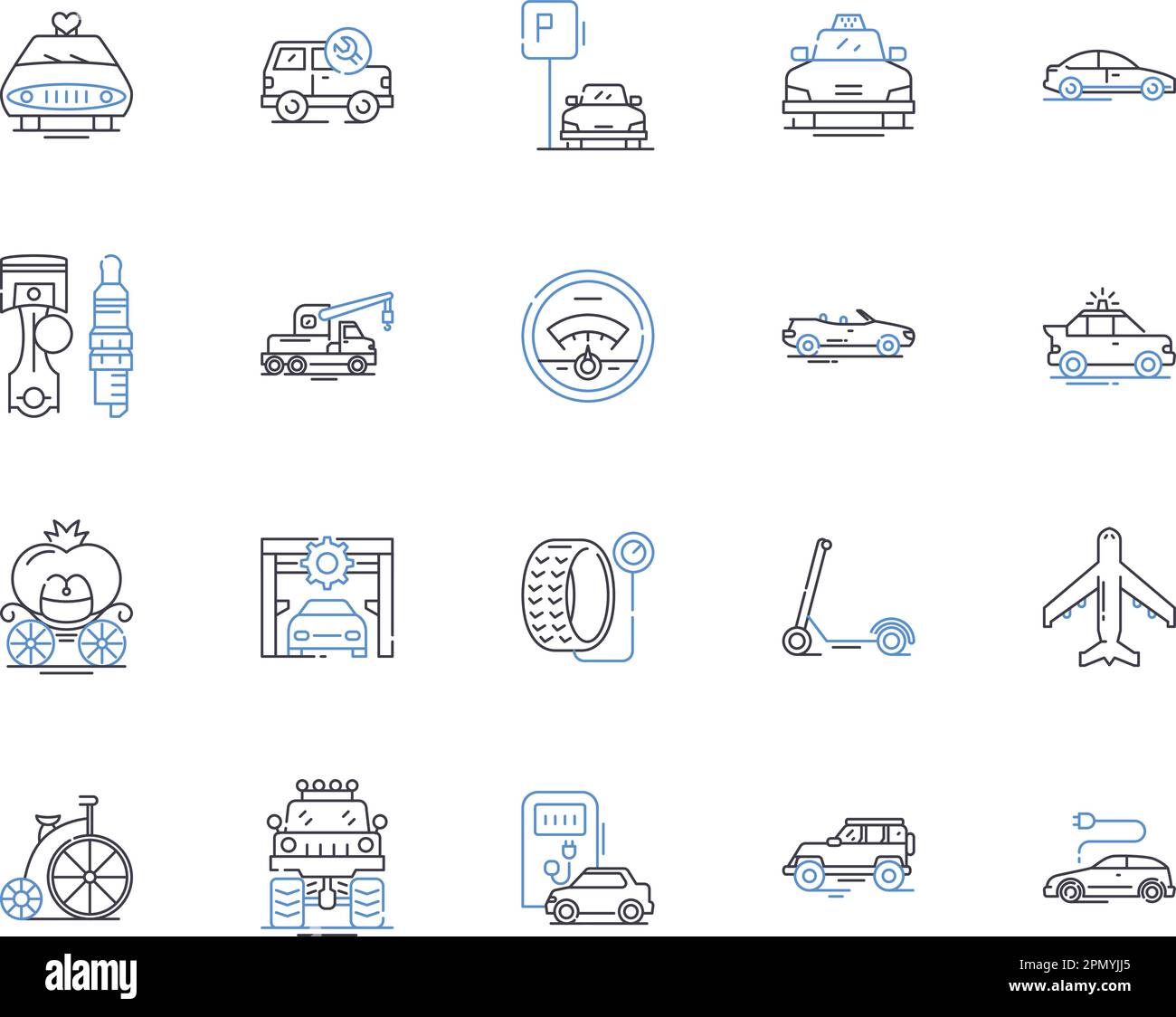 Les services de transport présentent la collection d'icônes. Transport, expédition, Logistique, livraison, courrier, Transitant, vecteur de transport et illustration Illustration de Vecteur