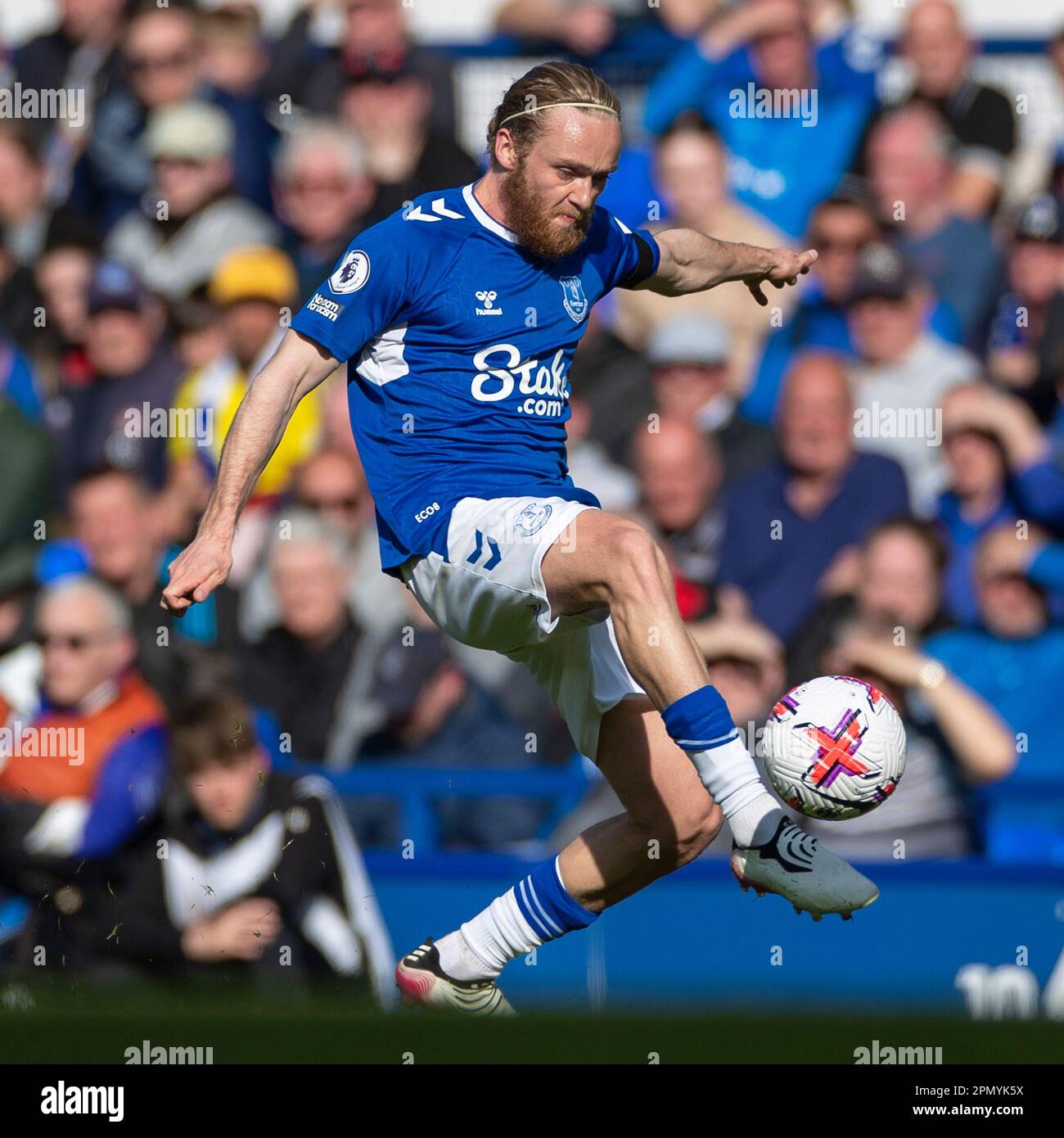 Tom Davies #26 d'Everton F.C lors du match de la Premier League entre Everton et Fulham à Goodison Park, Liverpool, le samedi 15th avril 2023. (Photo : Mike Morese | MI News) Credit: MI News & Sport /Alay Live News Banque D'Images