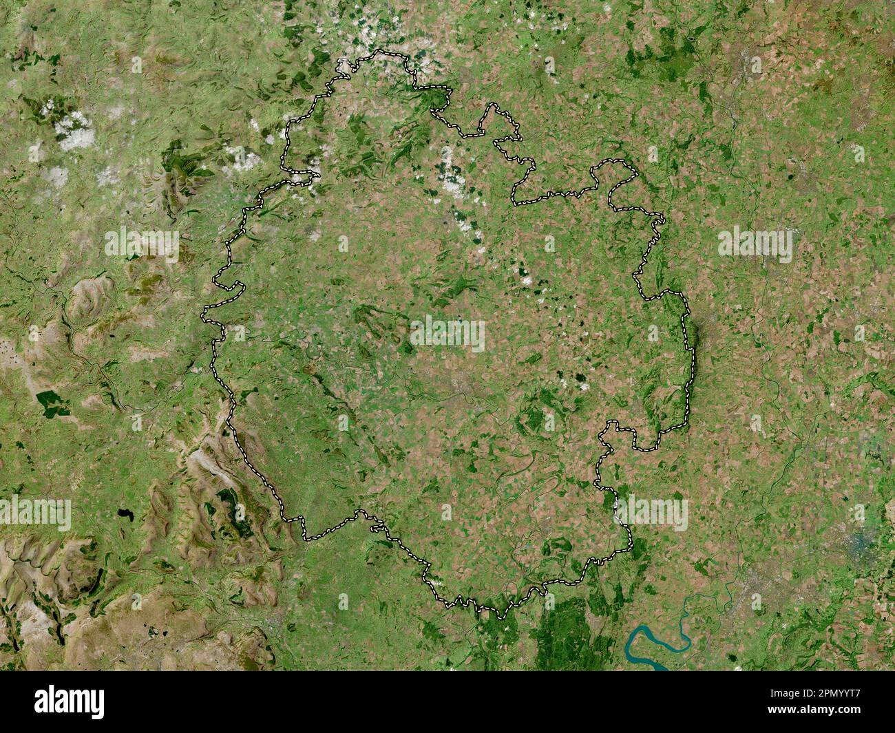 Herefordshire, autorité unitaire de l'Angleterre - Grande-Bretagne. Carte satellite haute résolution Banque D'Images